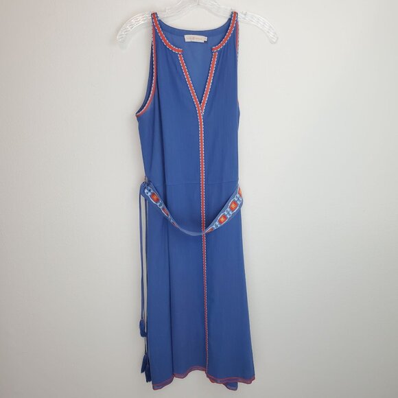 Tory Burch Savannah Cotton & Linen Midi Dress - Picture 1 of 11
